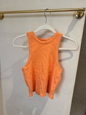 Maeve Orange Ribbed Racerback Tank
